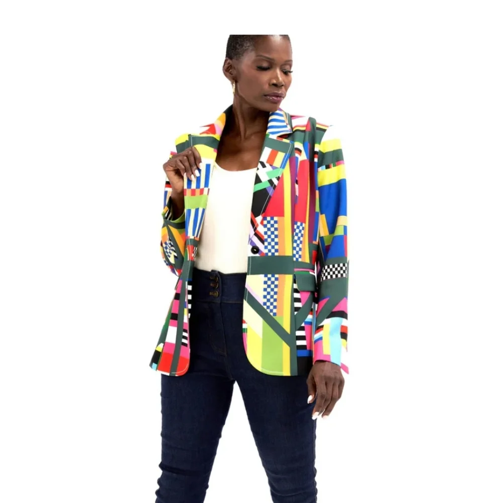 NWT Sassy Jones 3X Fiorella Blazer Abstract - Picture 8 of 9